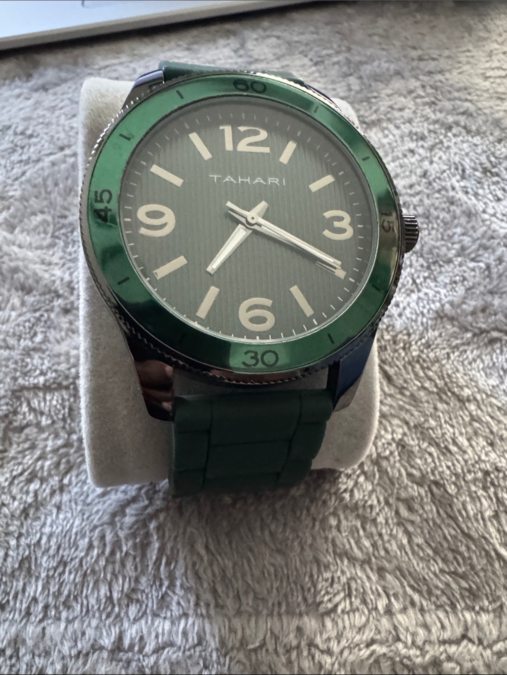 Tahari Green Accent Sport Watch with Silicone Strap